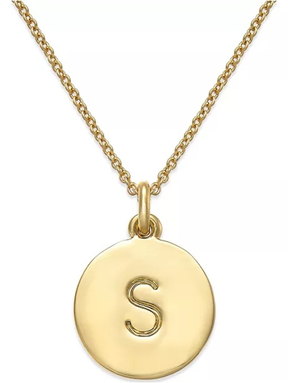 NWT Kate Spade Gold One in a Million S Initial Pendant Necklace, 16.5"